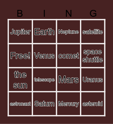 Haking Innovation Satellite Bingo Card