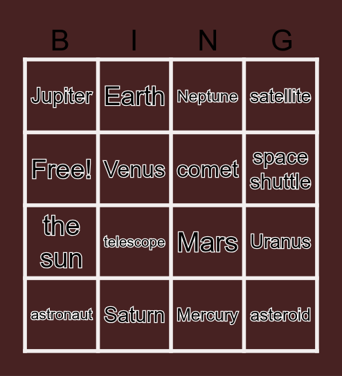 Haking Innovation Satellite Bingo Card