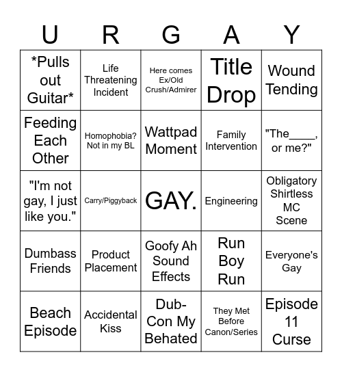 BL Bingo Card Bingo Card