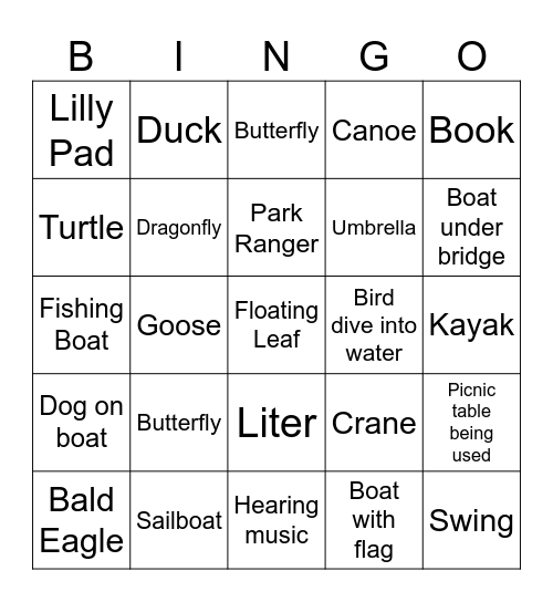 Moraine Bingo Card