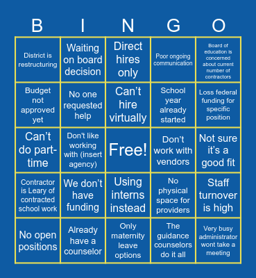 Objections BINGO (Behavior Division) Bingo Card