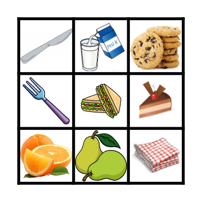 An Picnic Bingo Card