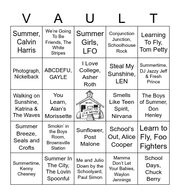 VOBingo - "Summer School" Bingo Card