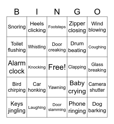Action Bingo Card