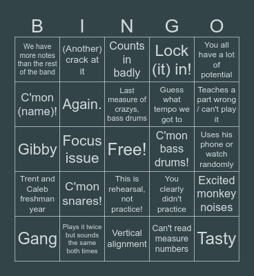 Tony Bingo Card