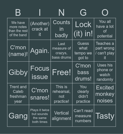Tony Bingo Card