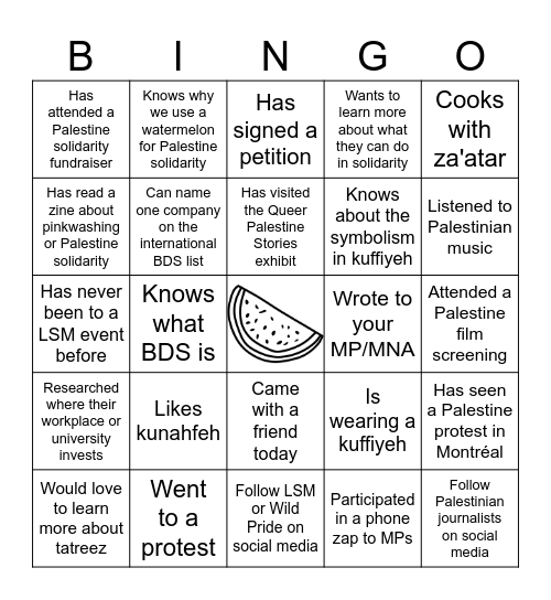 LSM4Pal @ Wild Pride Bingo Card