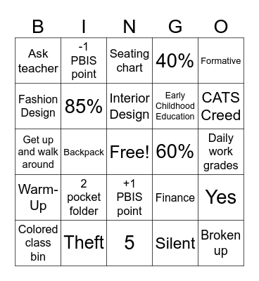 FCS Bingo Card