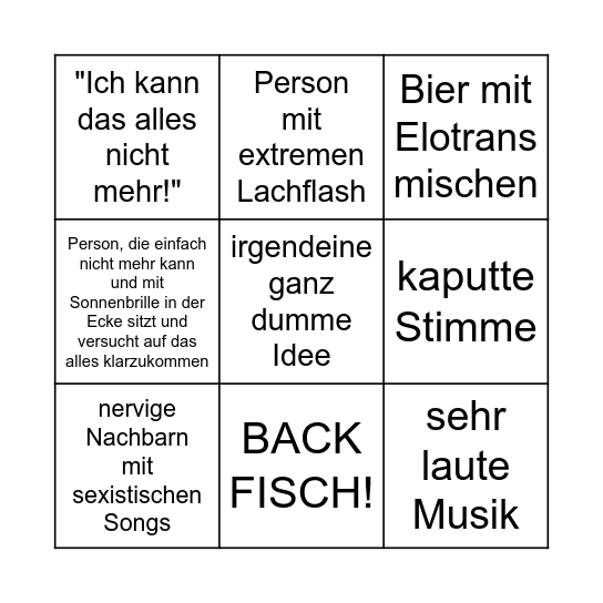 Deichbrand Camping BINGO Card