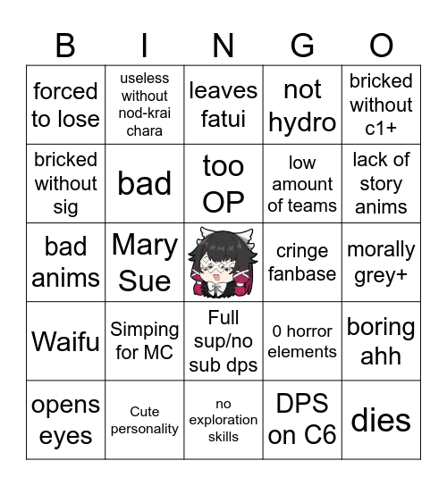 Columbina Bingo Card