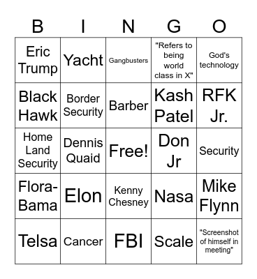 Clint Bingo Card