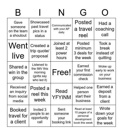 Business Bingo Card
