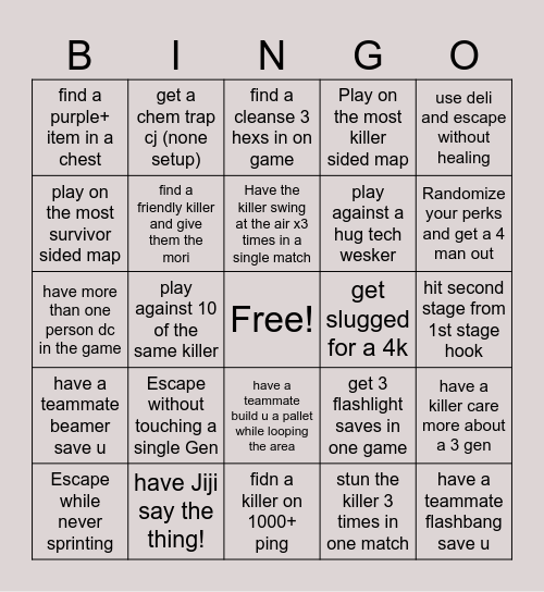 the 24hr stream Bingo Card