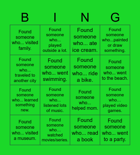 Bingo CBV! - Exploring Science. Bingo Card