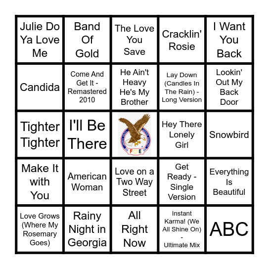 1970 Bingo Card