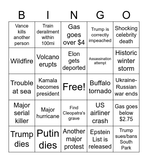 2025 World Wide Bingo Card