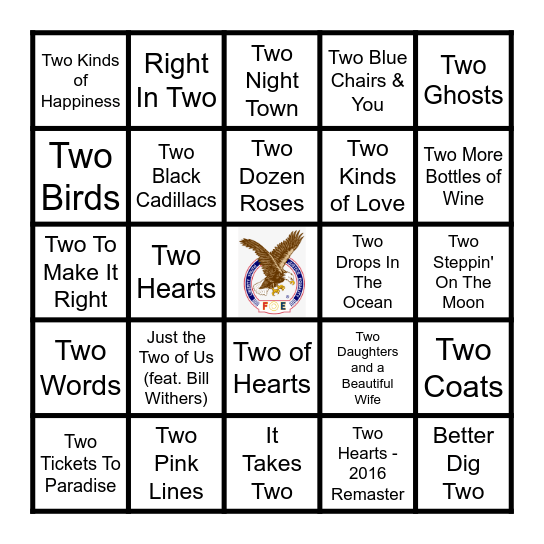 TWO MUSIC Bingo Card