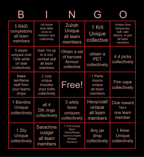 LOOT CARTEL BINGO Card