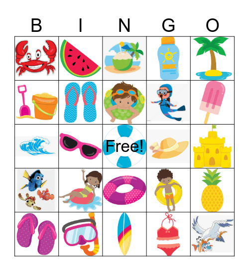 Virtual Beach Bingo Card