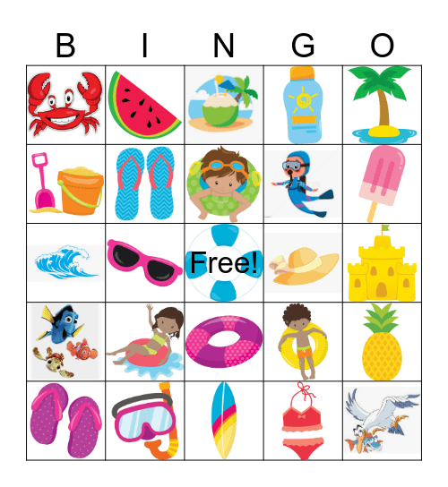 Virtual Beach Bingo Card