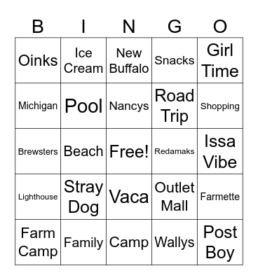 Michigan Bingo! Bingo Card