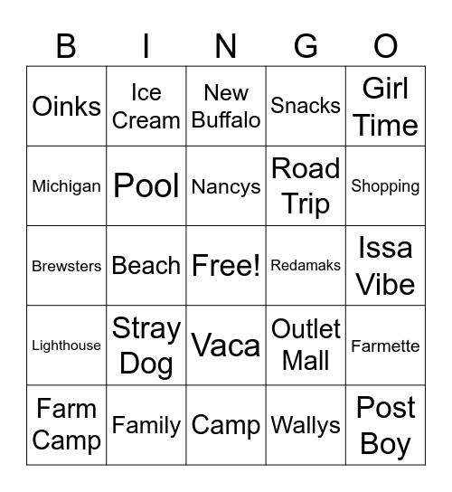 Michigan Bingo! Bingo Card