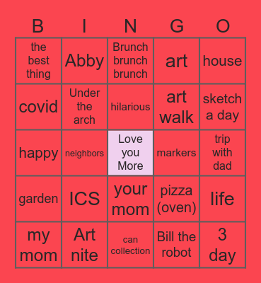 Anniversary Bingo Card