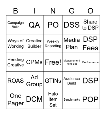 WMC Self Serve Campaigns Bingo Card