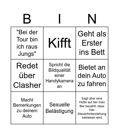 Zerrender Bingo Card