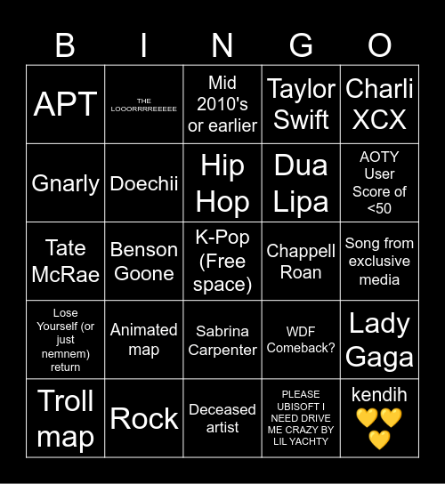 JD2026E Prediction Bingo Card