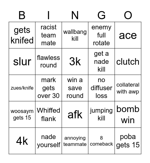 CS2 BINGO Card