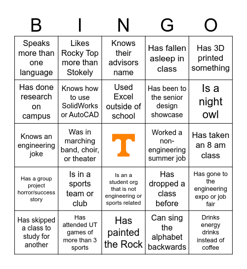 Engage LLC Human Bingo Card
