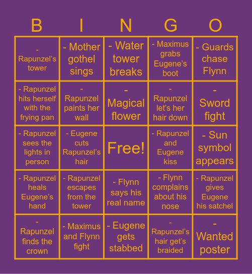 “TANGLED” BINGO! Bingo Card