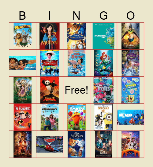 MOVIE BINGO Card