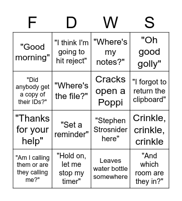 SKS Bingo Card