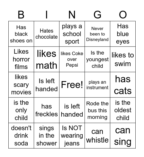 FIRST DAY!!! Bingo Card