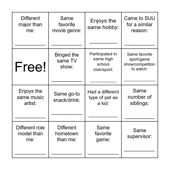 Bird-Up Bingo! Bingo Card