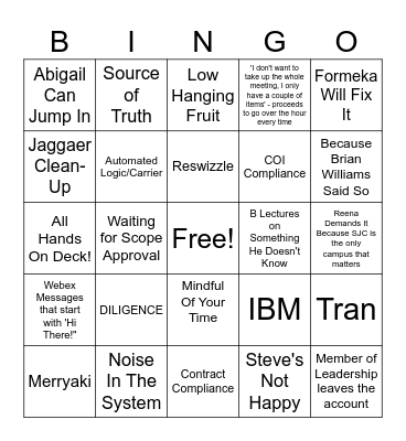JLL@Cisco Bingo Card