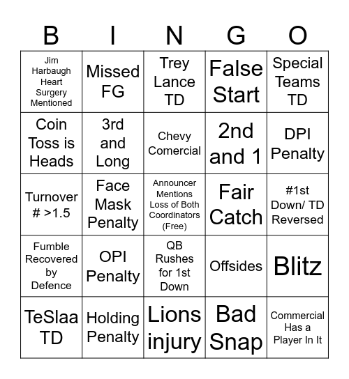HoF Game 2025 Bingo Card