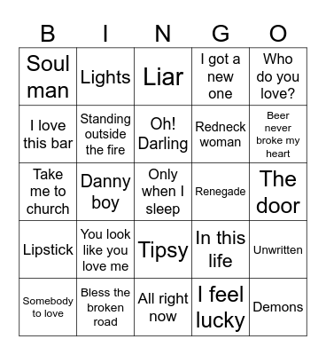 Pretty Patty Bingo Card