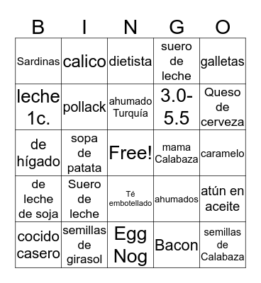 Phosphorus Bingo Card