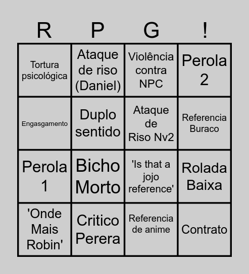 Bingo Pathfinder 2e Bingo Card