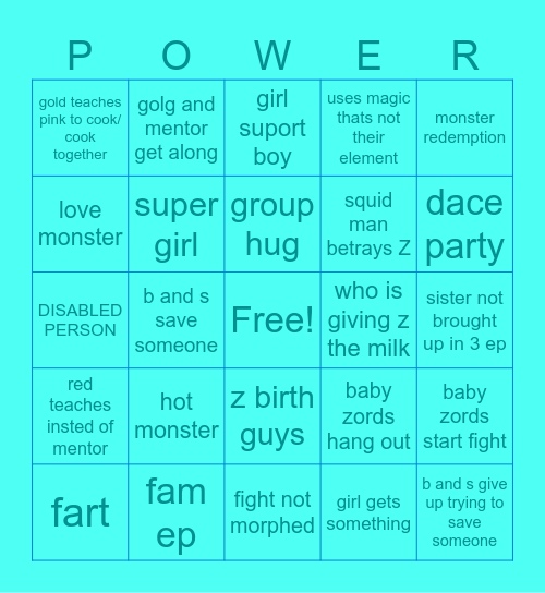 POWER RANGERS Bingo Card