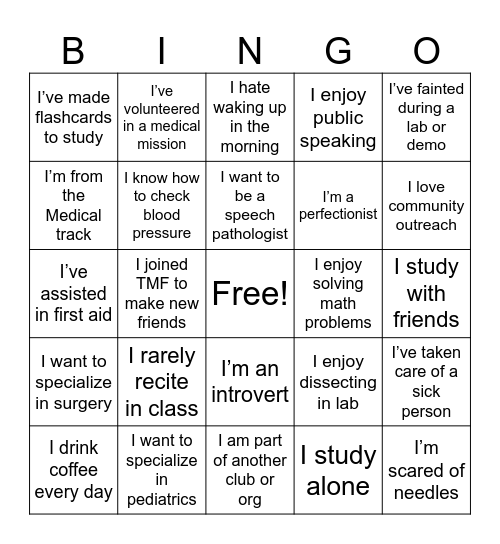 Human Bingo Card