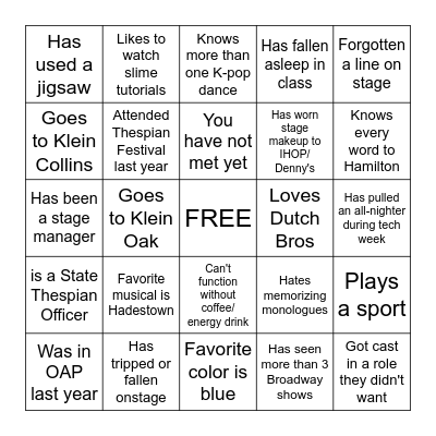 Find Someone Who... Bingo Card