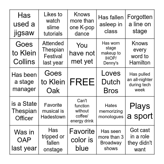 Find Someone Who... Bingo Card