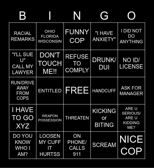 Marshie Karen Bingo Card