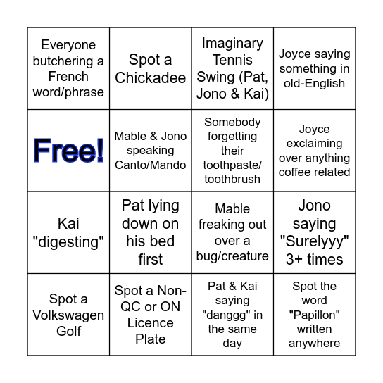 MONTY 2025 Bingo Card