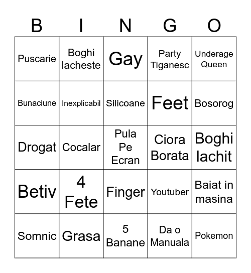 Ome.tv Boghi Bingo Card