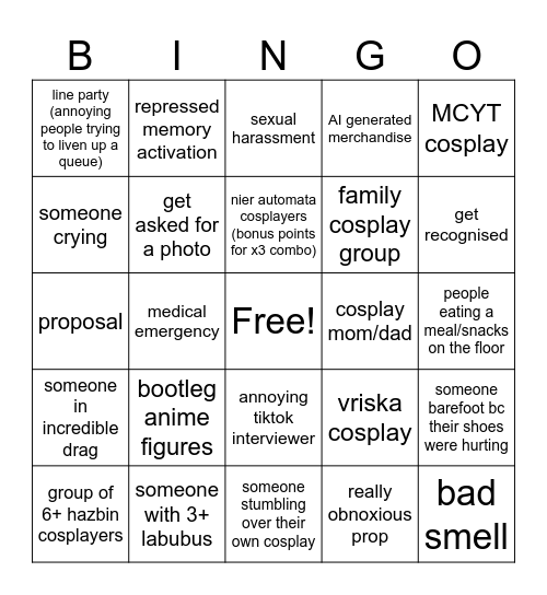 sadl;kfhsldkjfh Bingo Card